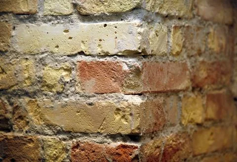 Background of red brick wall corner pattern texture Stock Photos