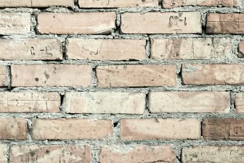 Background of red brick wall pattern texture. Stock Photos