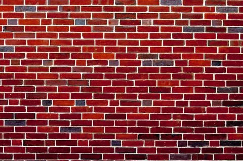 Background of red brick wall pattern texture backdrop wallpaper Stockfoto's