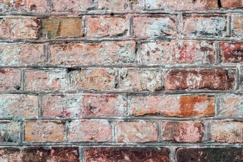 Background of red brick wall pattern texture. Stock Photos