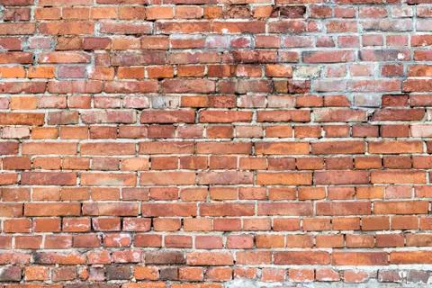 Background of red brick wall pattern texture. Stock Photos