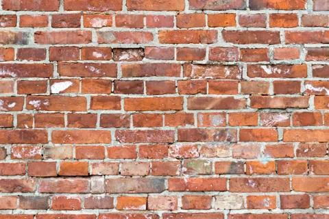 Background of red brick wall pattern texture. Stock Photos