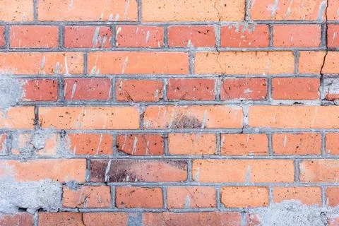 Background of red brick wall pattern texture. Stock Photos