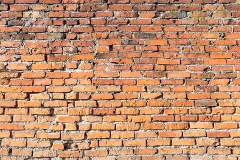 Background of red brick wall pattern texture. Stock Photos