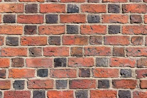 Background of red brick wall pattern texture. Stock Photos