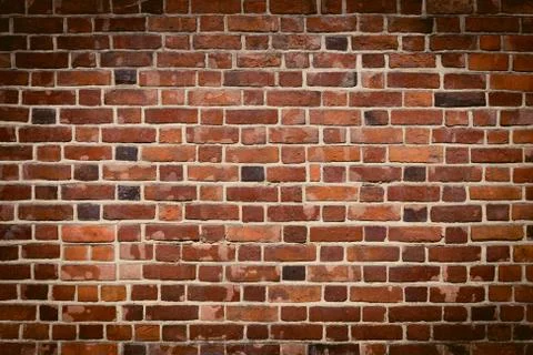 Background of red brick wall pattern texture. Stock Photos