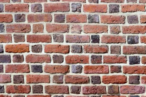 Background of red brick wall pattern texture. Stock Photos