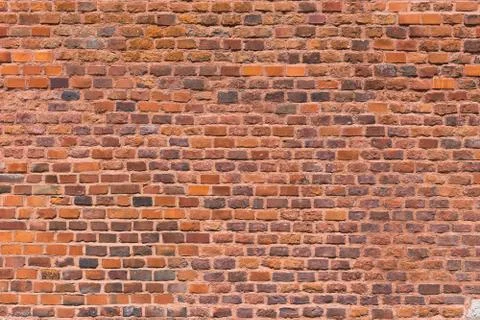 Background of red brick wall pattern texture. Stock Photos
