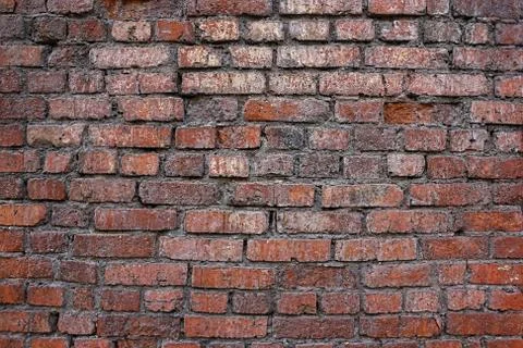 Background of red brick wall pattern texture. Stock Photos