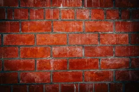 Background of red brick wall pattern texture. Stock Photos