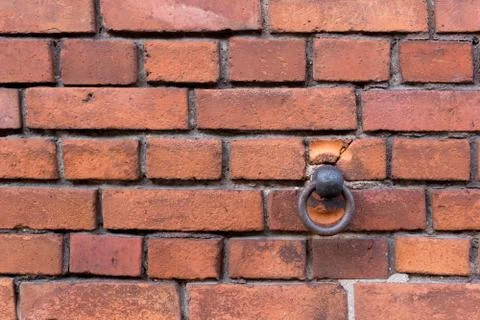 Background of red brick wall pattern texture. Stock Photos