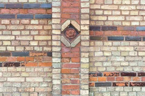 Background of red brick wall pattern texture. Stock Photos