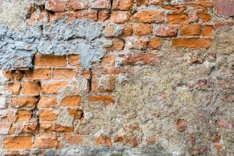 Background of red brick wall pattern texture. Stock Photos