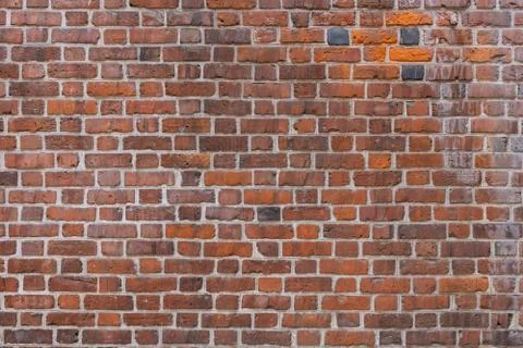 Background of red brick wall pattern texture. Stock Photos