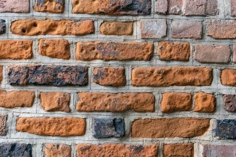 Background of red brick wall pattern texture. Stock Photos