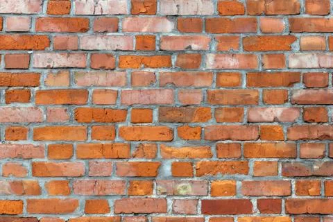 Background of red brick wall pattern texture. Stock Photos