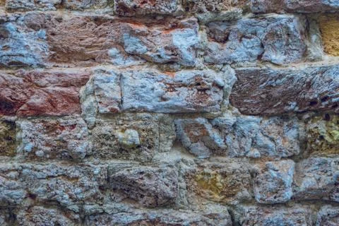 Background of red brick wall pattern texture Stock-Fotos