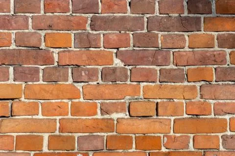Background of red brick wall pattern texture. Stock Photos
