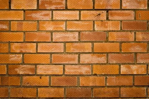 Background of red brick wall pattern texture. Stock Photos