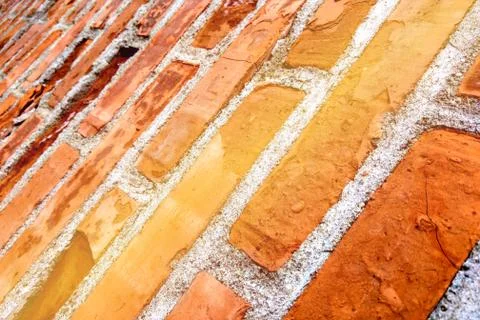 Background of red brick wall pattern texture. Great for graffiti inscriptions Stock Photos