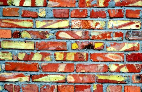 Background of red brick wall pattern texture. Great for a graffiti inscriptio Foto stock
