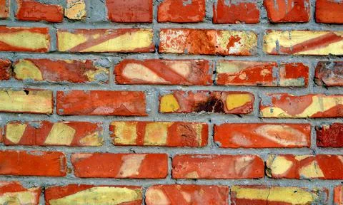 Background of red brick wall pattern texture. Great for a graffiti inscriptio Stock-Fotos