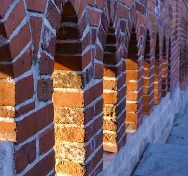 Background of a red brick wall Foto stock