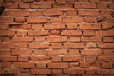 Background red brick wall Stock Photos