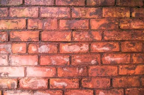 Background of red brick wall texture Stock Photos