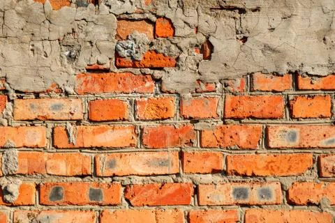 Background of red brick wall texture pattern. Great for graffiti lettering. Stock Photos