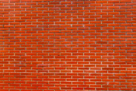 Background of red bricks with cement Stock Photos