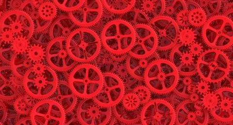 Background from red cogwheels Stock-Illustration