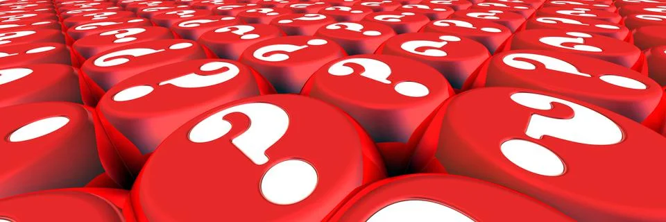 Background from red cubes with question marks Stock Illustration
