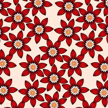 Background of red flowers Stock Illustration