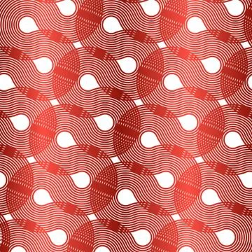 Background with Red Geometric Rounded Striped Line. Illustrazione stock