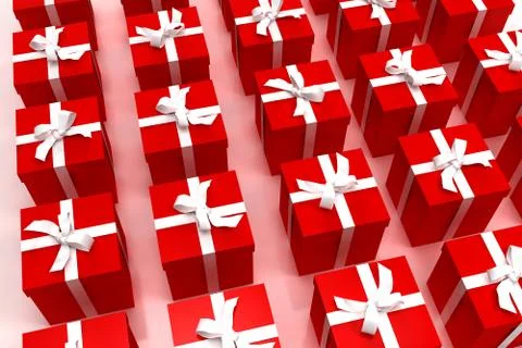 Background of red giftboxes Stock Illustration