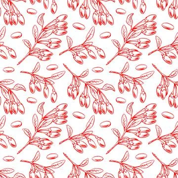 Background with red goji berries Stock Illustration