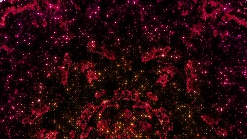 Background with red hearts. Dynamic abstract background with twinkling particles 스톡 동영상 146729486