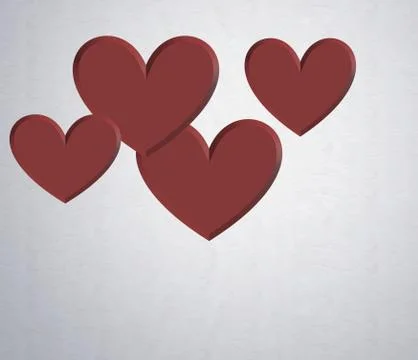 Background red hearts Stock Illustration