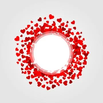 Background with red hearts Stock Illustration