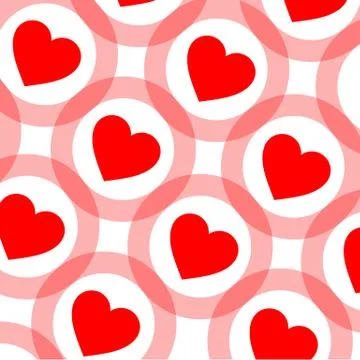 Background with red hearts Stock Illustration