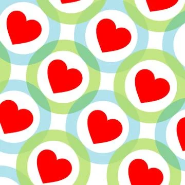 Background with red hearts Stock Illustration
