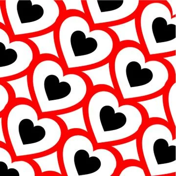 Background with red hearts Illustrazione stock