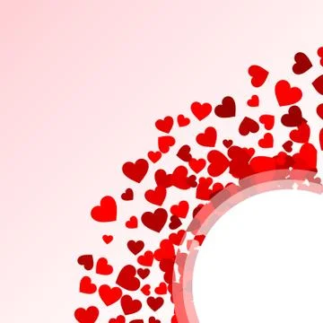 Background with red hearts Stock Illustration