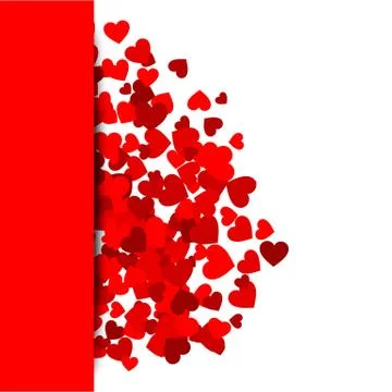 Background with red hearts Illustrazione stock