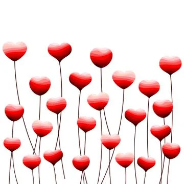 Background with red hearts Stock Illustration