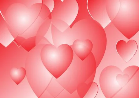 Background of red hearts Stock Illustration