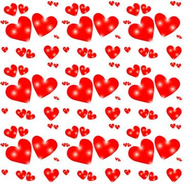Background with red hearts. Pattern. Stock Illustration