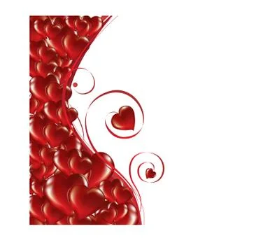 Background of red hearts. Vector illustration Stock Illustration