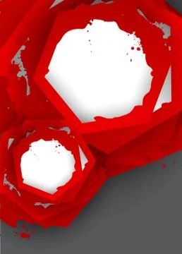 Background with red hexagons Stock Illustration